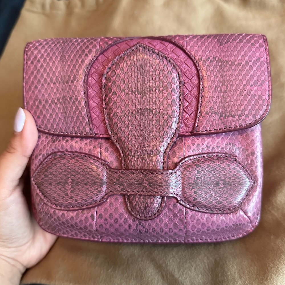 Bottega Veneta Rialto Python Double Sided Flap Crossbody